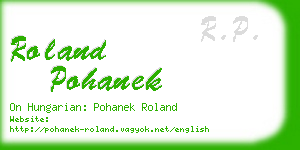 roland pohanek business card